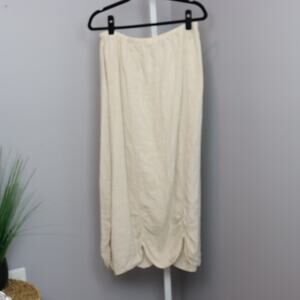 Vintage Bodil Linen Skirt XL | 100% Linen | Scalloped Hem | Made in USA